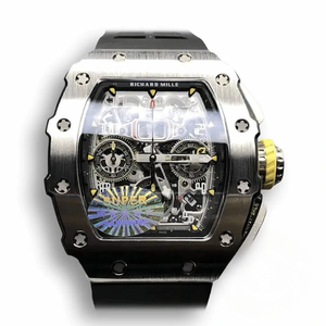 Super Clone Richard Mille 011-03 Titanium Case Rubber Strap
