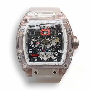 Replica Richard Mille 11-03 Glass Transparent White Strap
