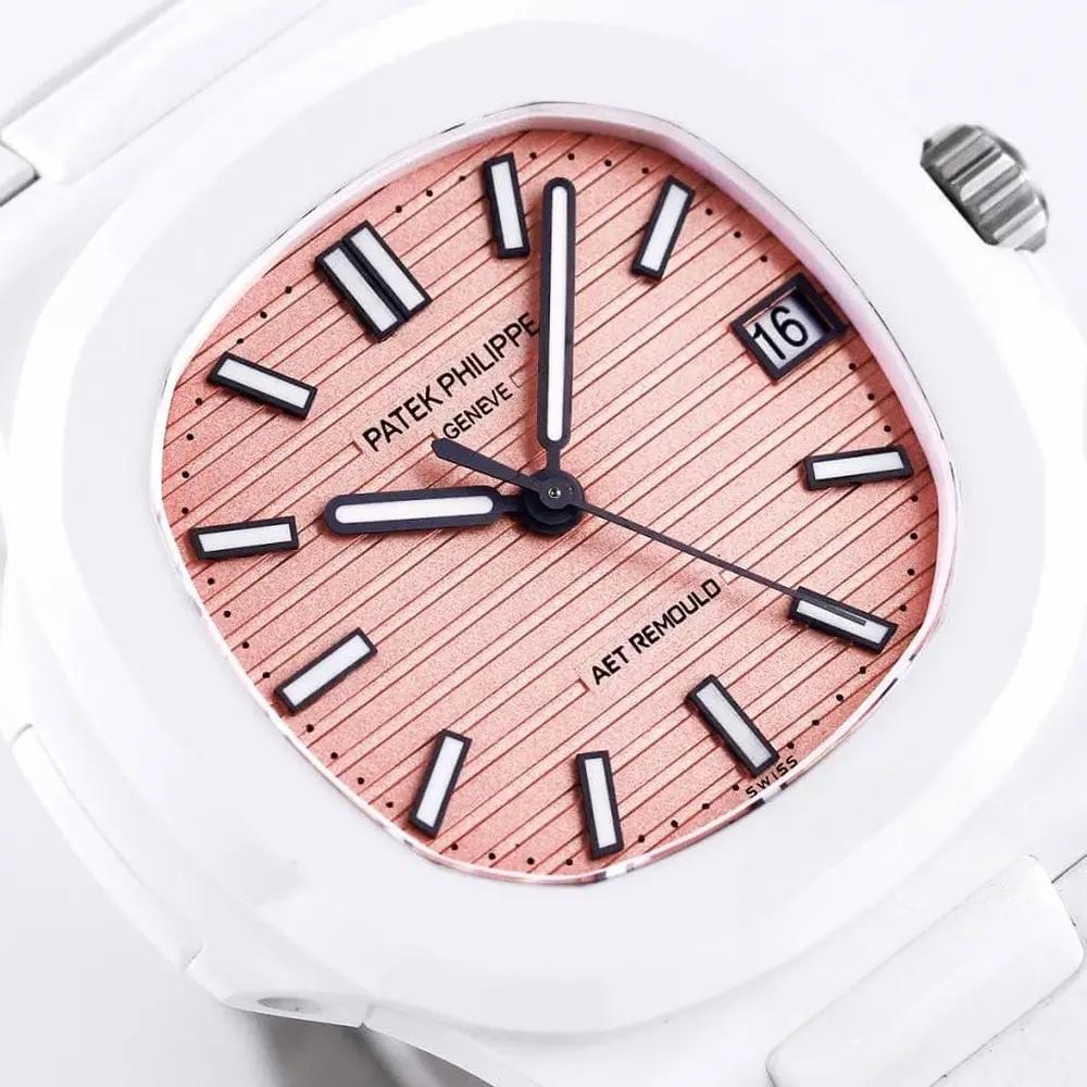 Replica Nautilus 5711/1A-018 Patek Philippe 40 mm, Rubber Strap Pink Dial - Image 6