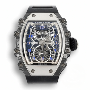 Super Clone Richard Mille 21-01 Tourbillon Skeleton Dial Black Strap