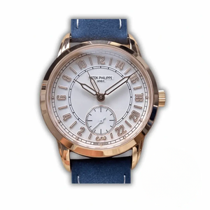 Replica Complications 5224R-001 Patek Philippe 24-HOUR DISPLAY, TRAVEL TIME. 42 mm, Rose Gold, White Dial