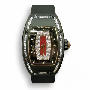 Replica Richard Mille 07-01 Diamond Black Ceramic Red Lip