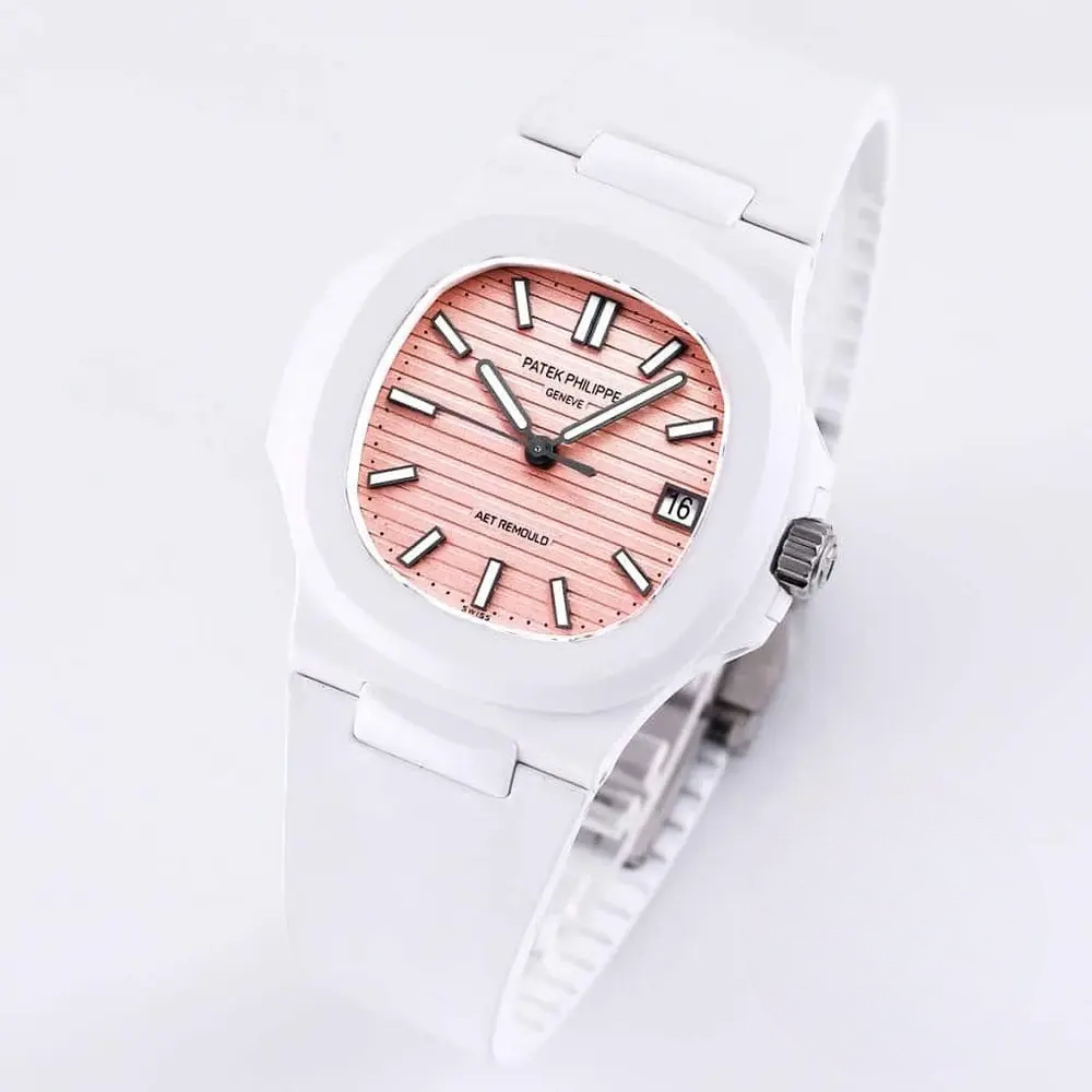 Replica Nautilus 5711/1A-018 Patek Philippe 40 mm, Rubber Strap Pink Dial - Image 4