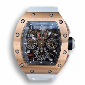 Replica Richard Mille 011 Rose Gold White Strap