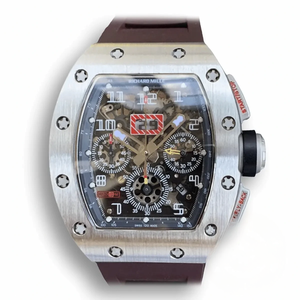 Super Clone Richard Mille 011 Titanium Brown Strap