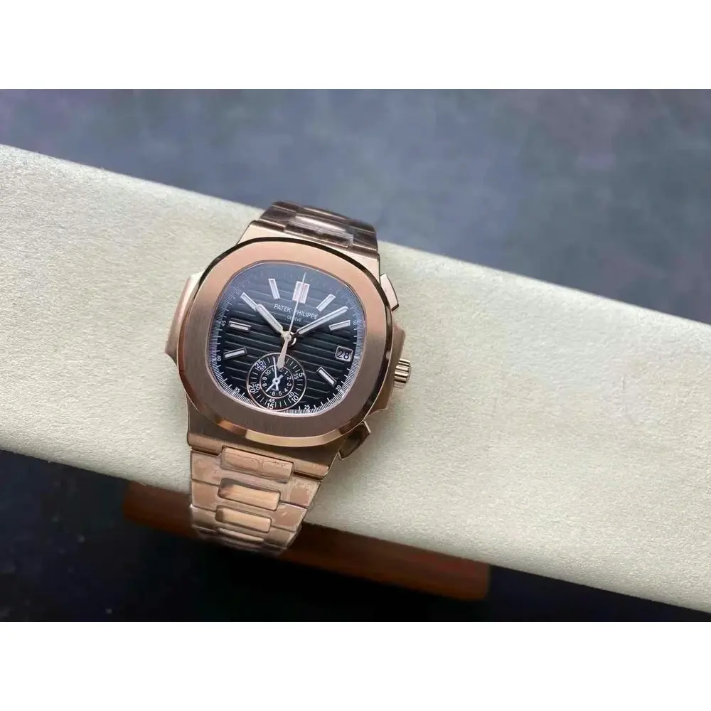 Super Clone Nautilus 5980/1R-001 Patek Philippe Flyback chronograph, Date. 40.5 mm, Rose gold - Image 3