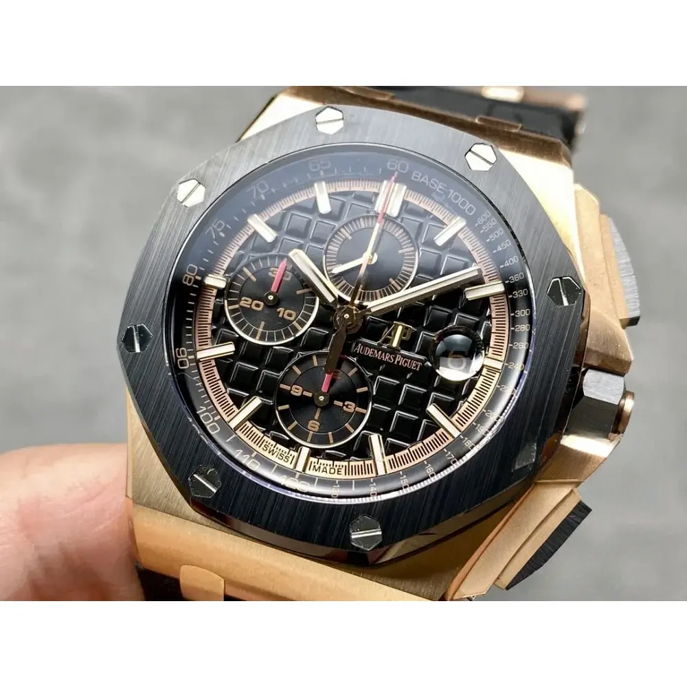 Replica Audemars Piguet Royal Oak Offshore Black Tapisserie Gold Dial 44mm 26401RO.OO.A002CA - Image 4