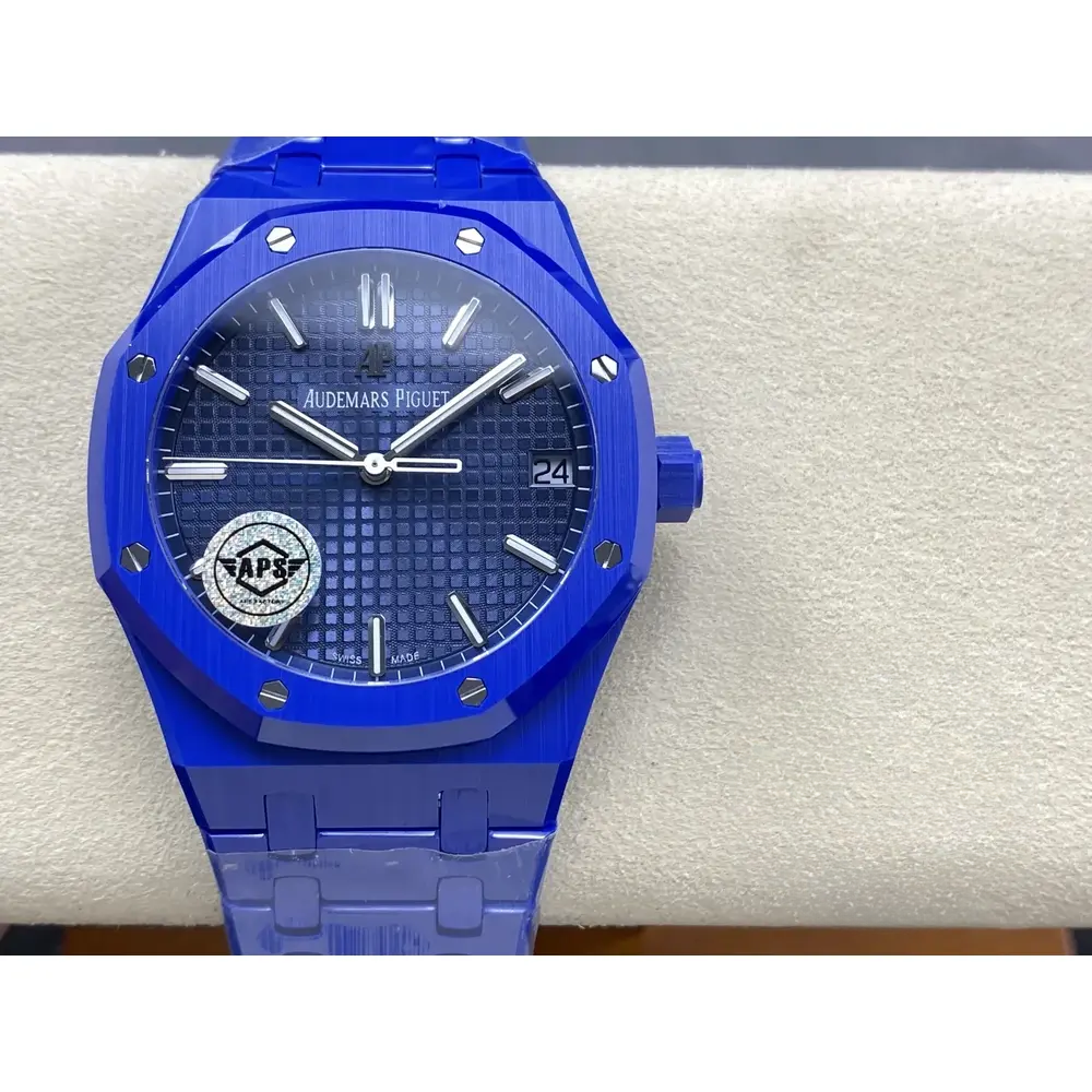 Super Clone Audemars Piguet Royal Oak Blue Dial 15500 Ceramic - Image 5