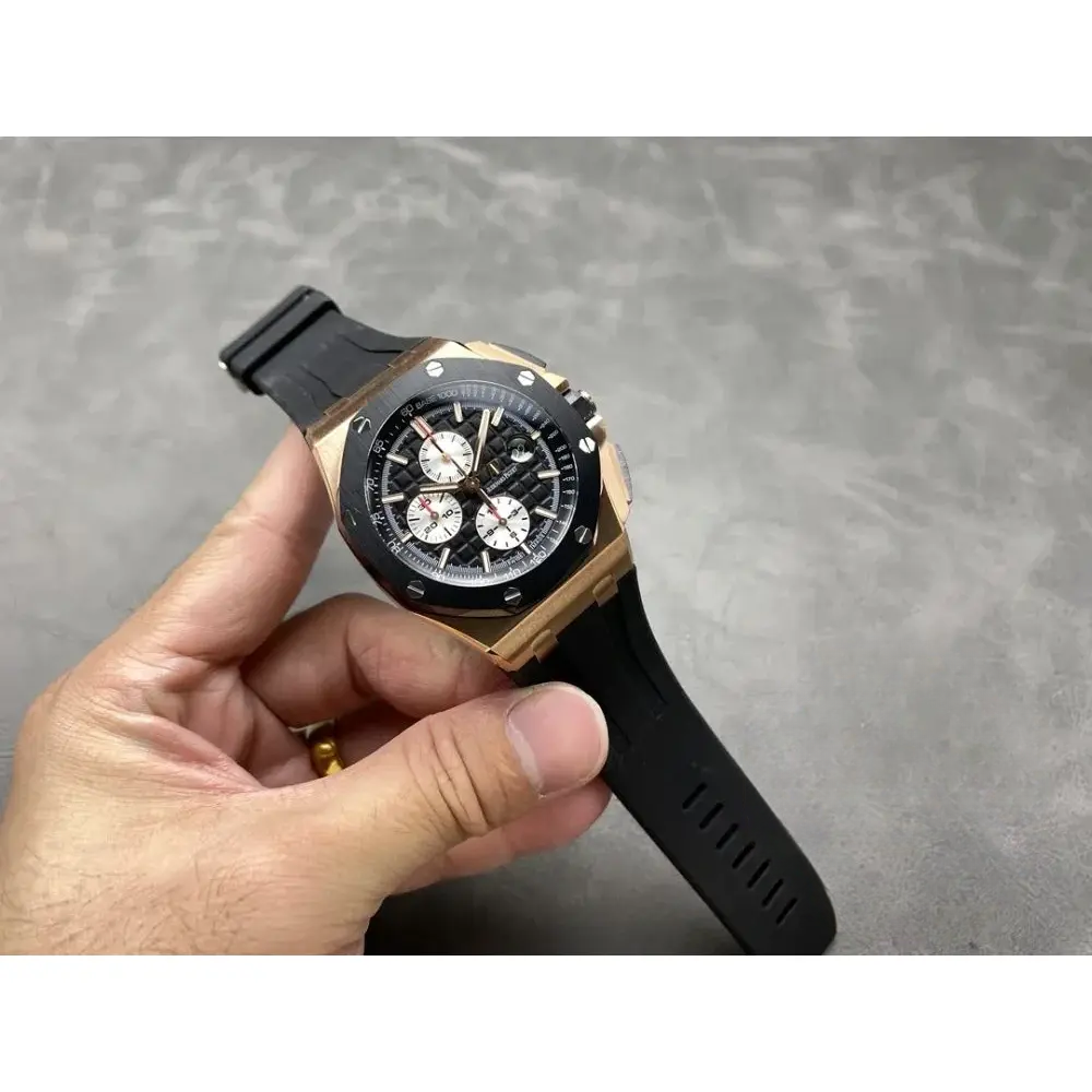 Replica Audemars Piguet Royal Oak Offshore Black Tapisserie Dial 44mm 26401RO.OO.A002CA - Image 4