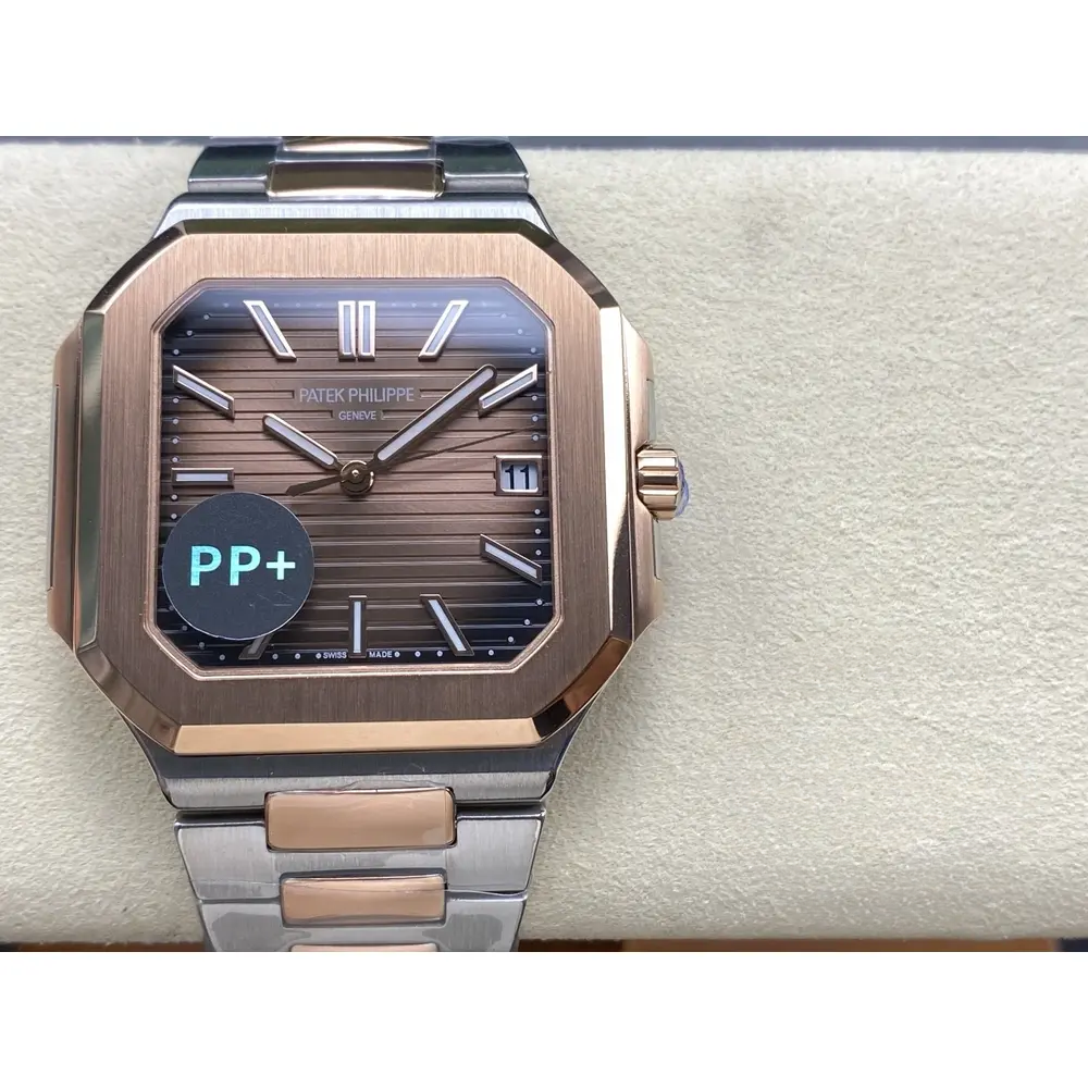 Super Clone Cubitus 5821 Patek Philippe 45 mm Steel Rose Gold Brown Ombre Dial - Image 5