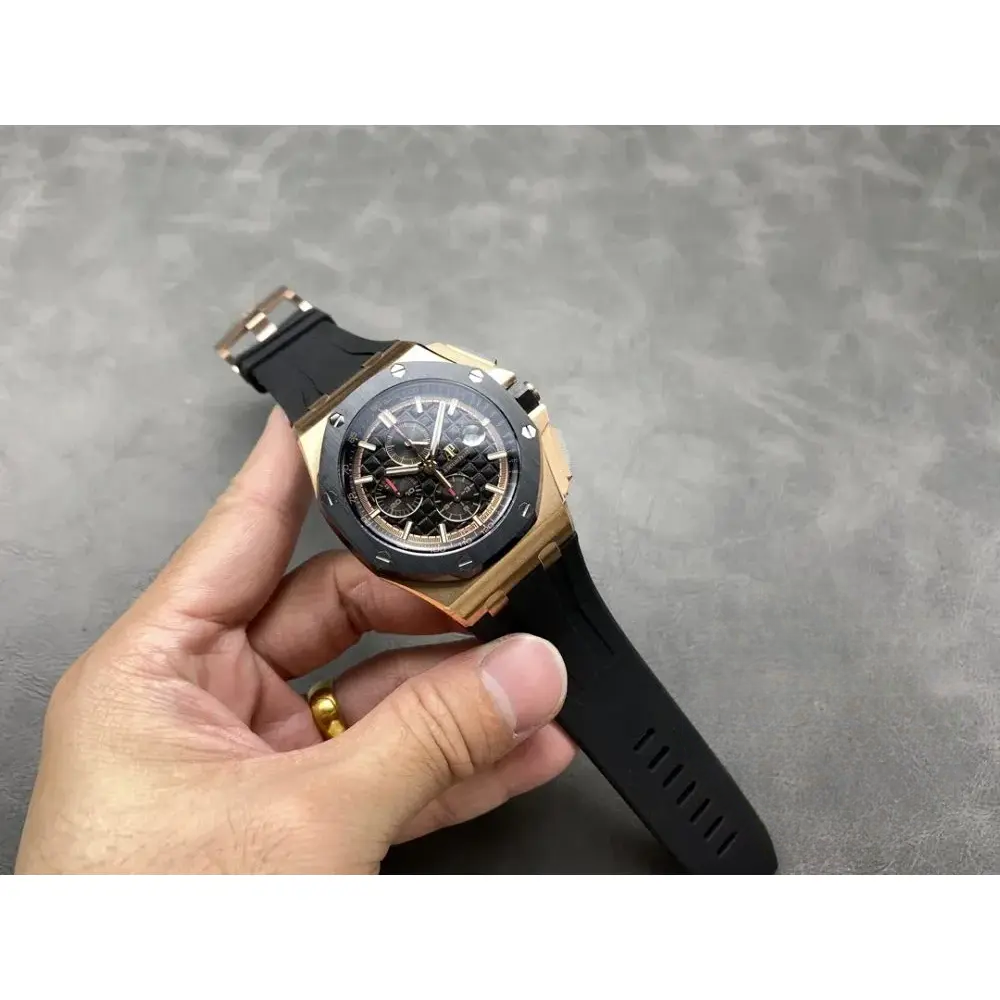 Replica Audemars Piguet Royal Oak Offshore Black Tapisserie Gold Dial 44mm 26401RO.OO.A002CA - Image 3