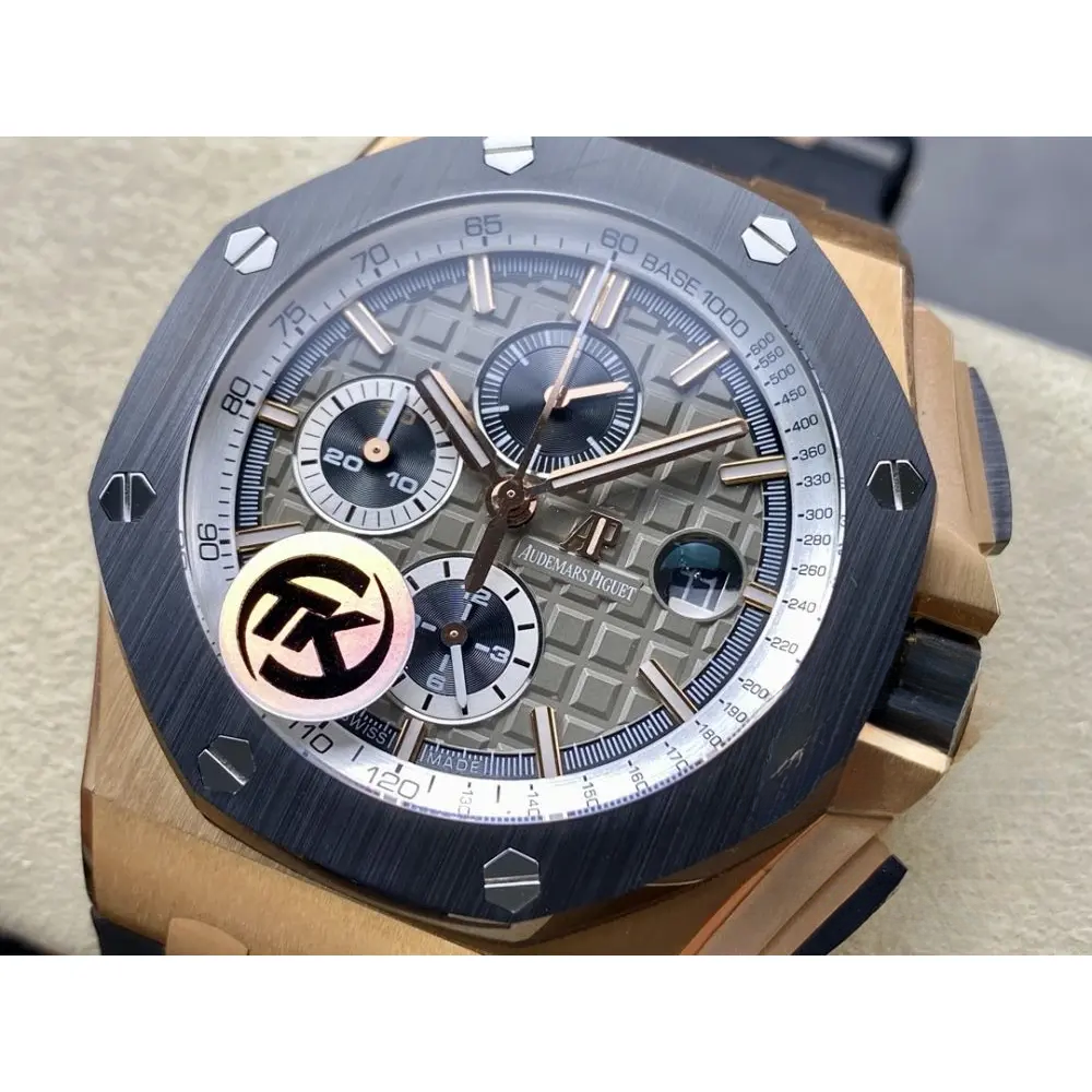 Replica Audemars Piguet Royal Oak Offshore Grey Rose Gold Dial 44mm 26568OM.OO.A004CA.01 - Image 4