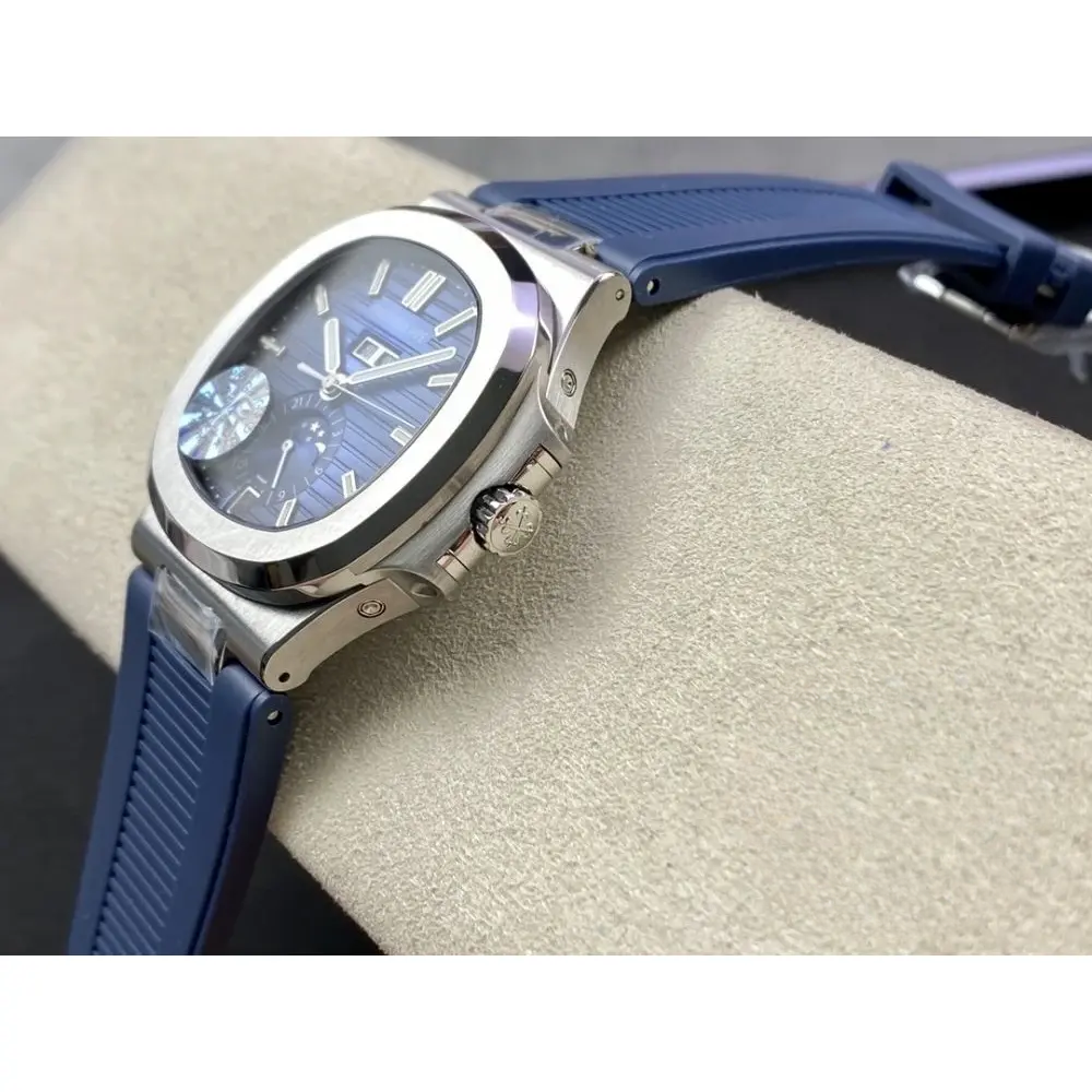 Super Clone Nautilus 5726/1A Annual Calendar, Moon phases 40.5 mm, Steel, Blue Dial - Image 7