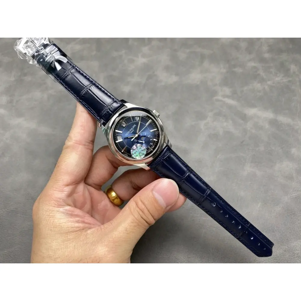 Super Clone Complications 5205G-013 Patek Philippe ANNUAL CALENDAR, MOON PHASES. 40 mm, White gold, Blue Dial - Image 4