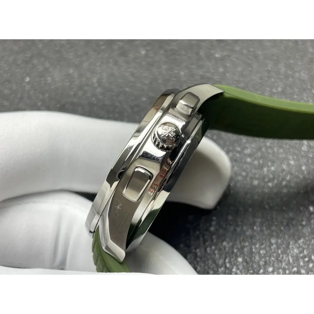 Replica Aquanaut 5968A-001 Patek Philippe Chronograph 42.2 mm, Steel, 5968A-001 Green Strap - Image 7