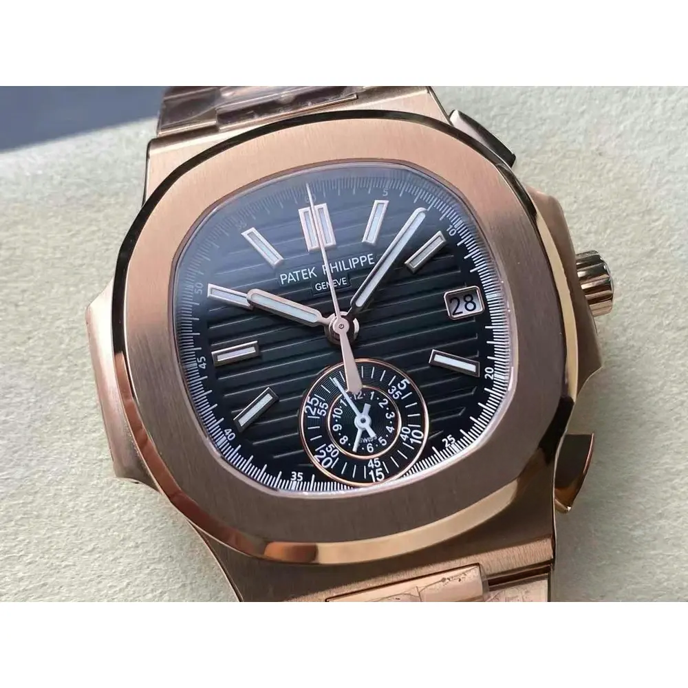Super Clone Nautilus 5980/1R-001 Patek Philippe Flyback chronograph, Date. 40.5 mm, Rose gold - Image 5