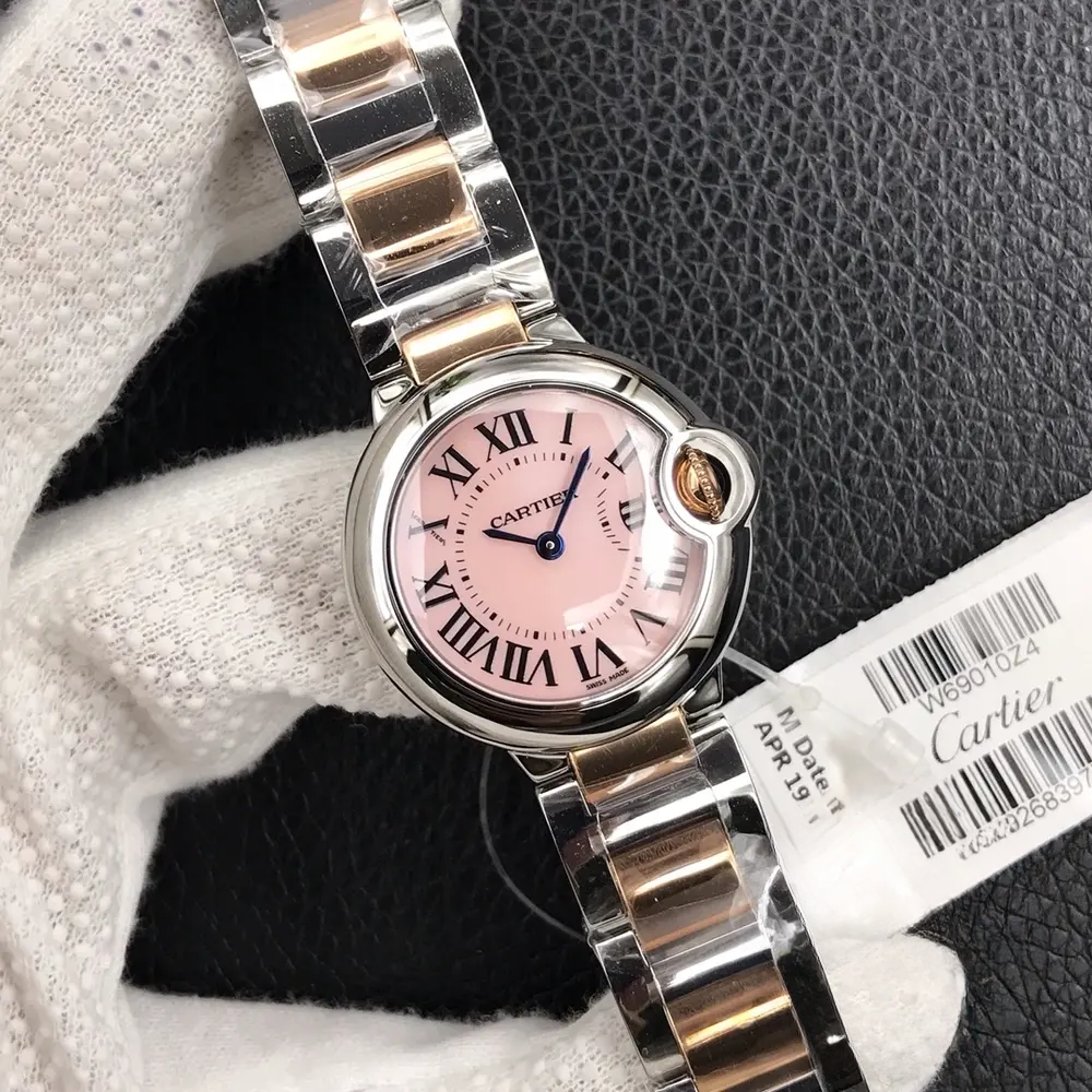 Replica Cartier Ballon Bleu Pink Dial 28mm W6920033 - Image 6