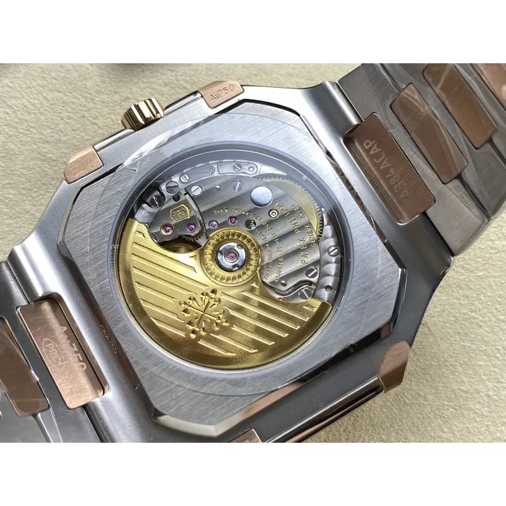 Replica Cubitus 5821 Patek Philippe 45 mm Steel Rose Gold White Dial - Image 7