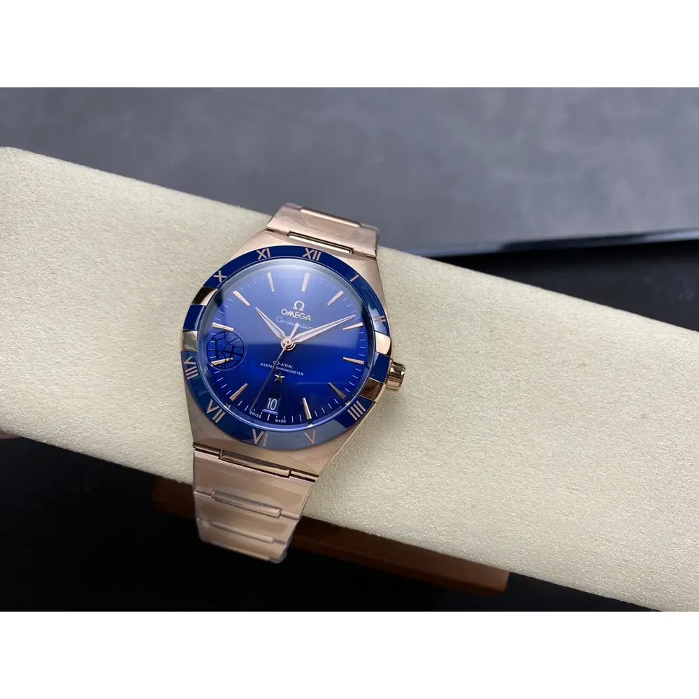 Replica Omega Constellation Rose, Blue Dial 41mm 131.63.41.21.03.001 - Image 8