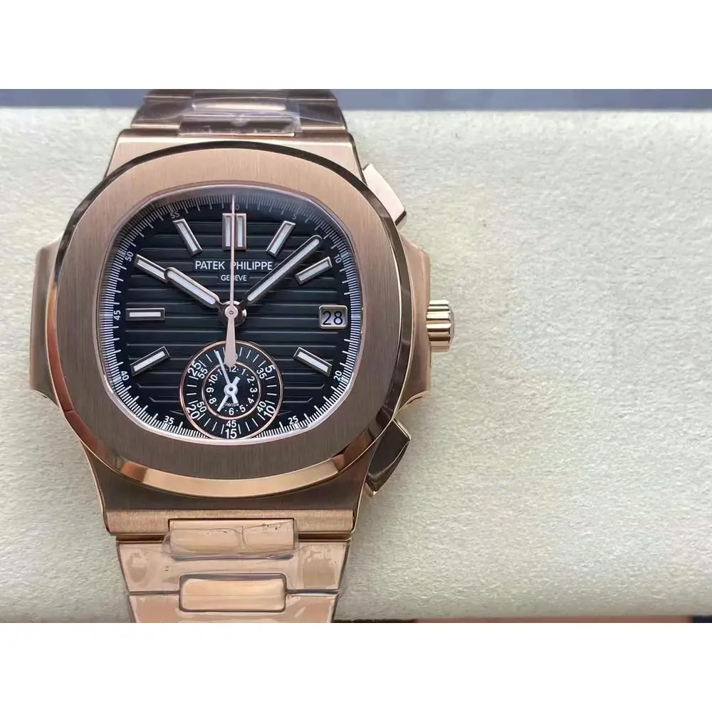 Super Clone Nautilus 5980/1R-001 Patek Philippe Flyback chronograph, Date. 40.5 mm, Rose gold - Image 8