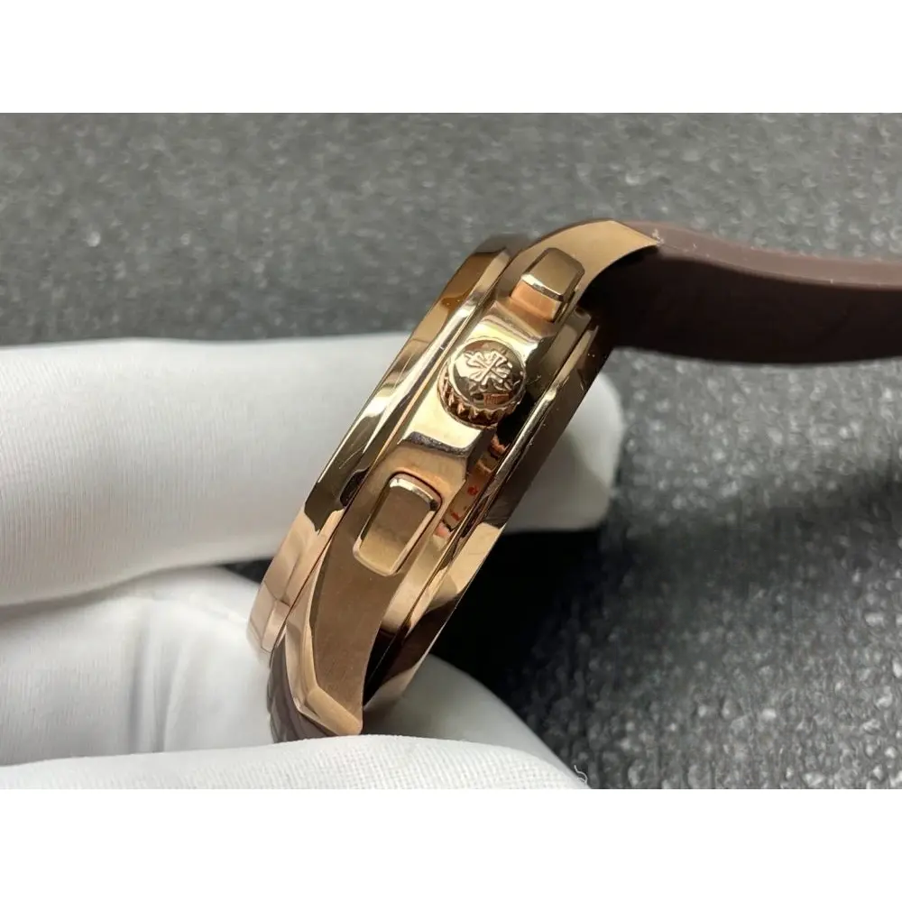 Super Clone Aquanaut 5968R-001 Patek Philippe Chronograph 42.2 mm, Rose gold, Brown Dial - Image 8