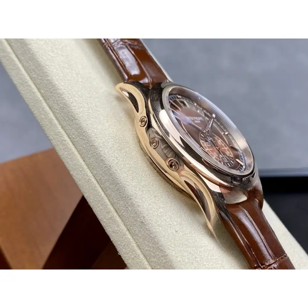 Super Clone Complications 5905R-001 Patek Philippe Annual Calendar Chronograph 42 mm, Gold Rose, Brown Dial - Image 6