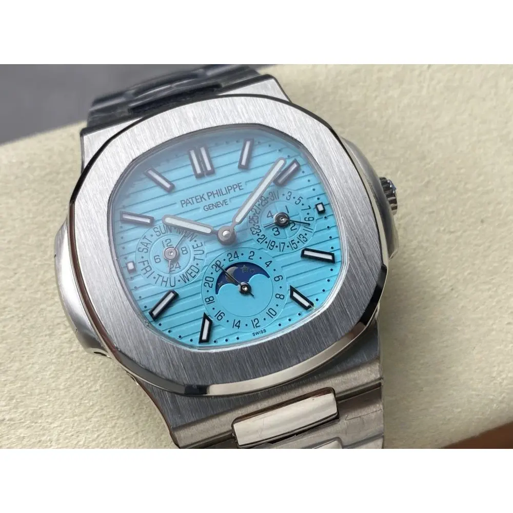 Replica Tiffany Nautilus 5740/1G Patek Philippe Perpetual Calendar 40 mm, White - Image 3