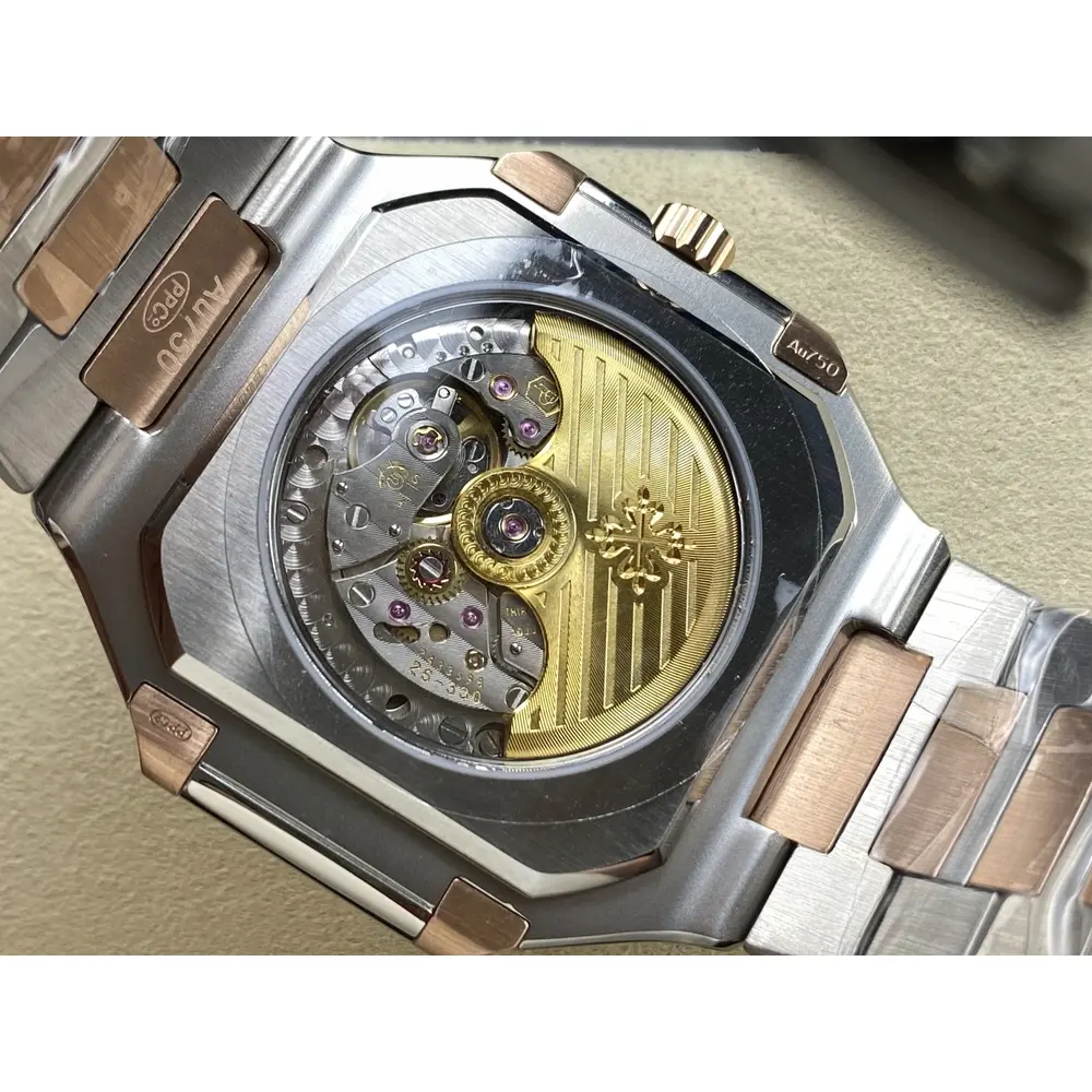 Replica Cubitus 5821 Patek Philippe 45 mm Steel Rose Gold White Dial - Image 6
