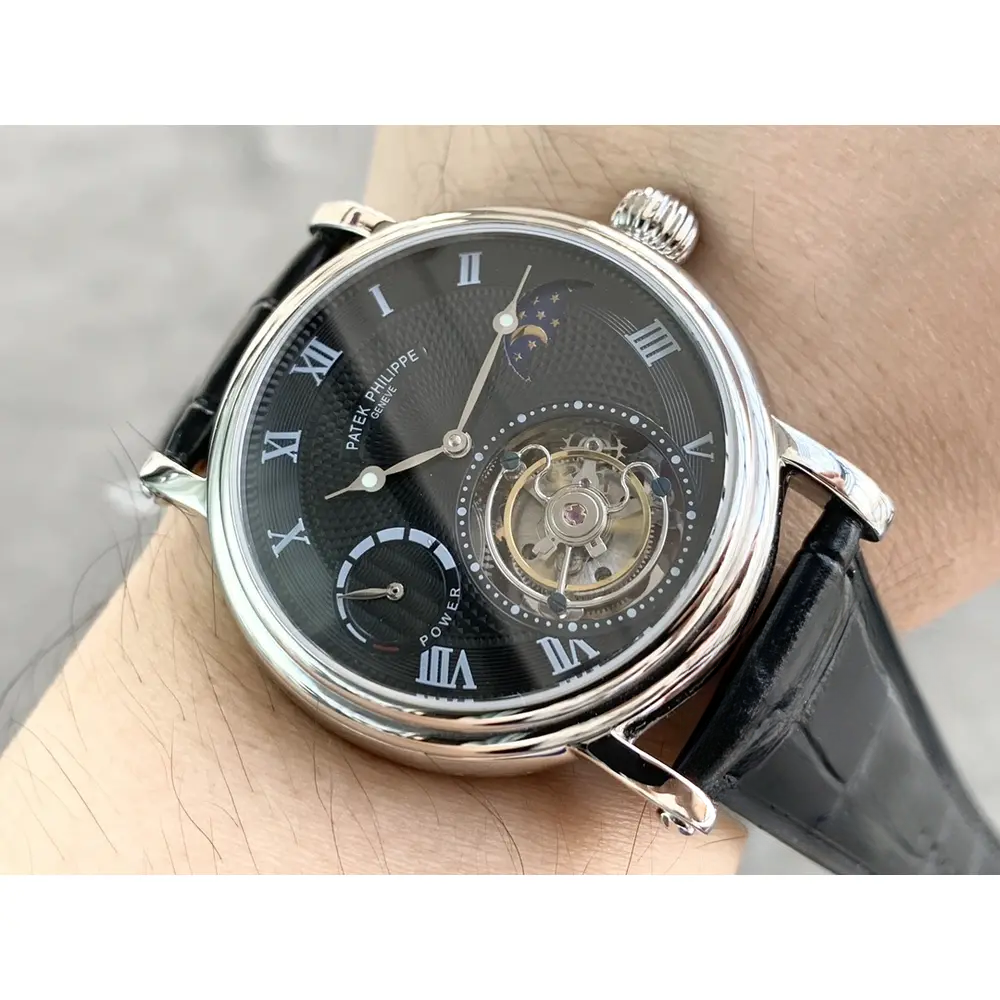 Replica Patek Tourbillon Moonphase Black Dial - Image 2