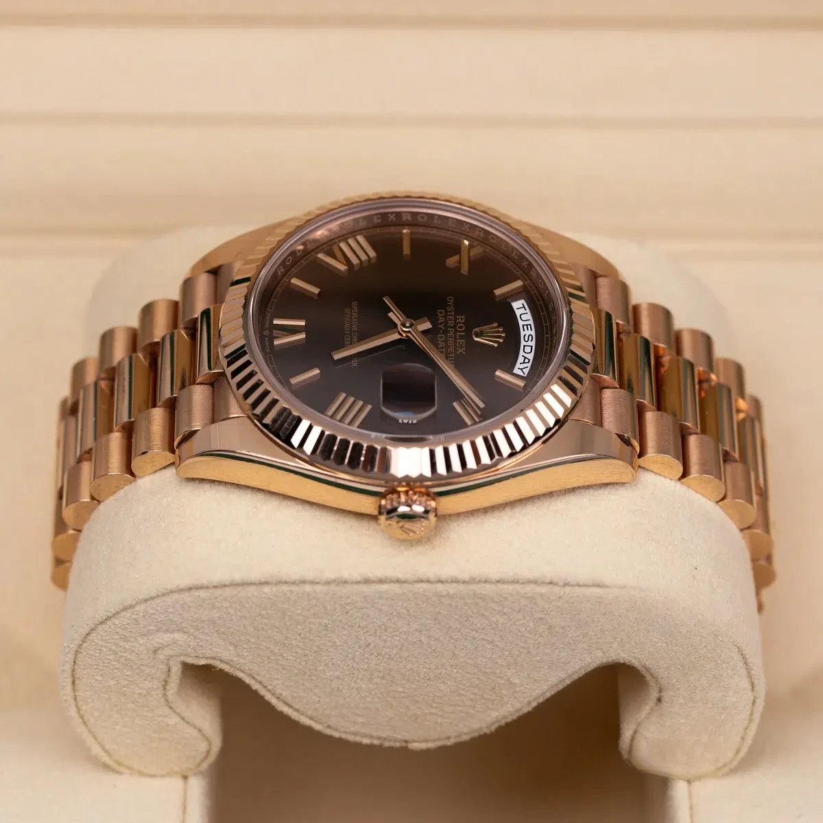 Rolex 228235-0002 Day-Date 40 Everose Chocolate Roman